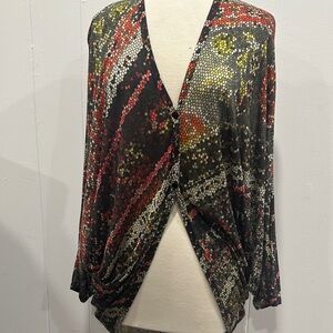 Jean Paul Gaultier Fuzzi top wrap multi color soft light weight size M